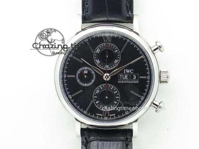 MIROTIME 0216 Pilot Chrono SS IW387808 CF3 ZF 1:1 Best Edition On Brown Leather Strap A Soft 7328